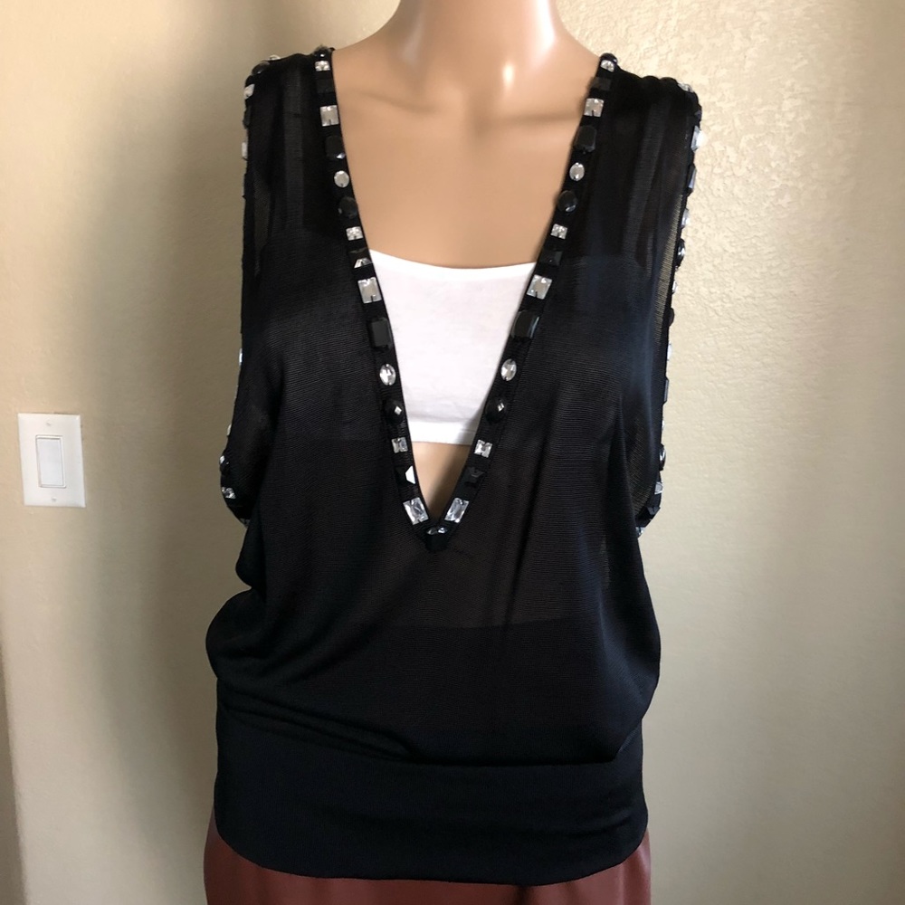 Moda International black with rhinestones